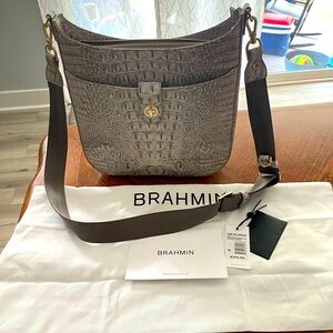 Used Once! Brahmin Grey Crossbody